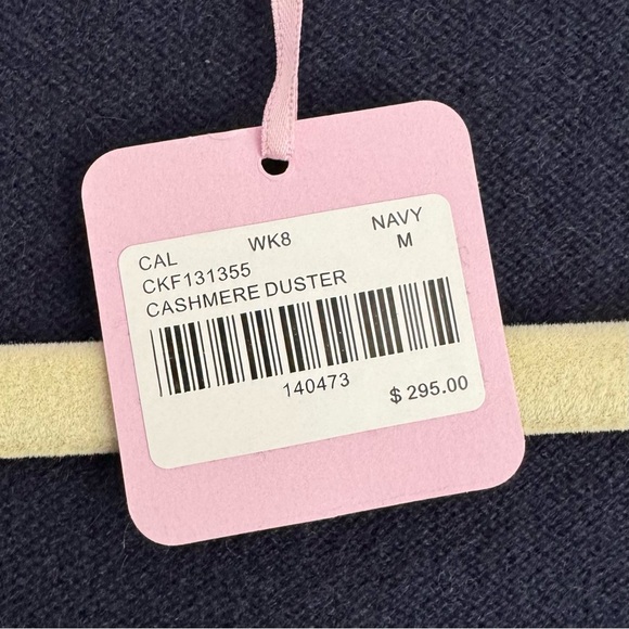 NWT Calypso St. Barth Navy 100% Cashmere Open Front Longline Cardigan M - Picture 7 of 7